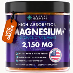 Secret Element Magnesium Glycinate 2150MG bottle pour for daily wellness