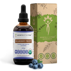 Secrets of the Tribe bilberry drops bottle front view for daily eye wellness.