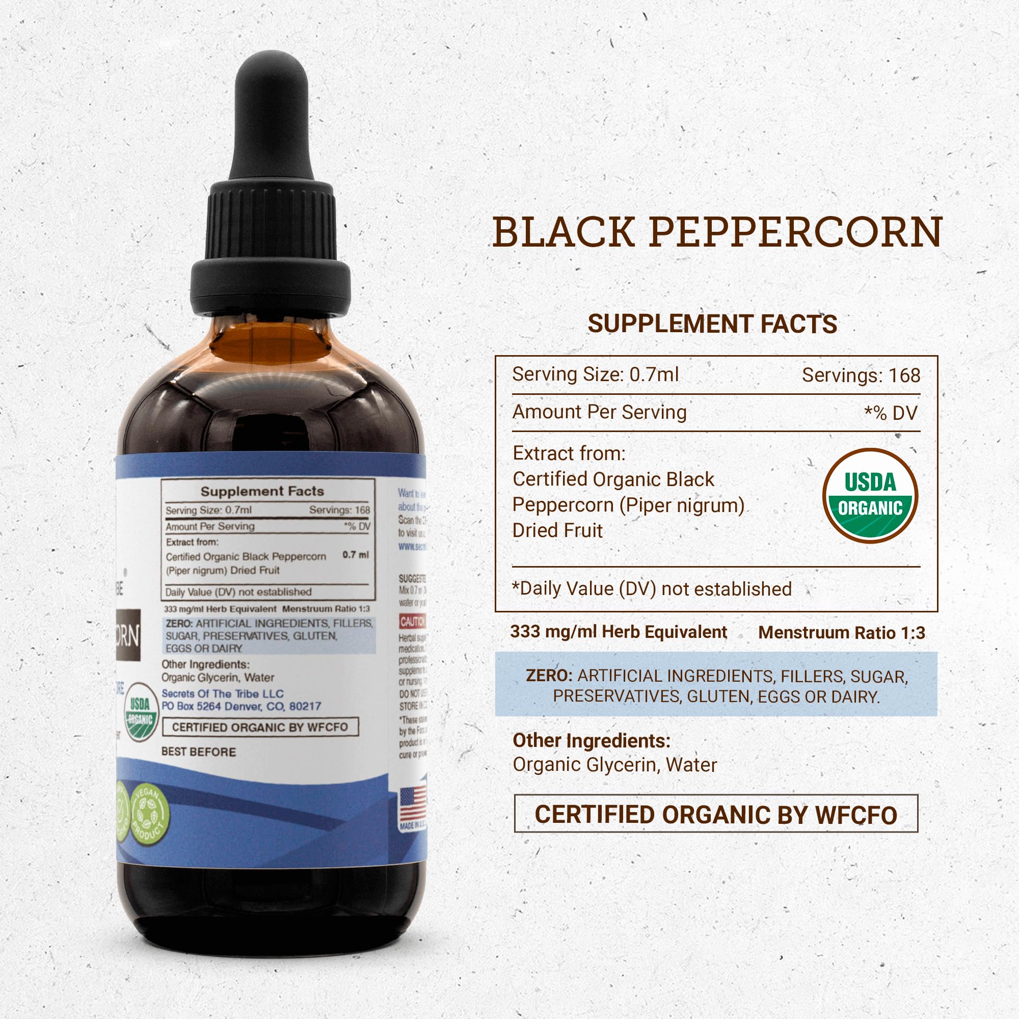 Compact Secrets of the Tribe tincture glass jar suitable for travel