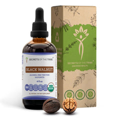Secrets of the Tribe Black Walnut bottle front with organic label for daily use