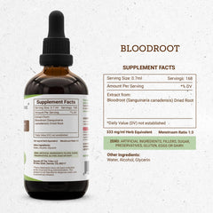 Packaging of Secrets of the Tribe Bloodroot tincture in a sturdy box
