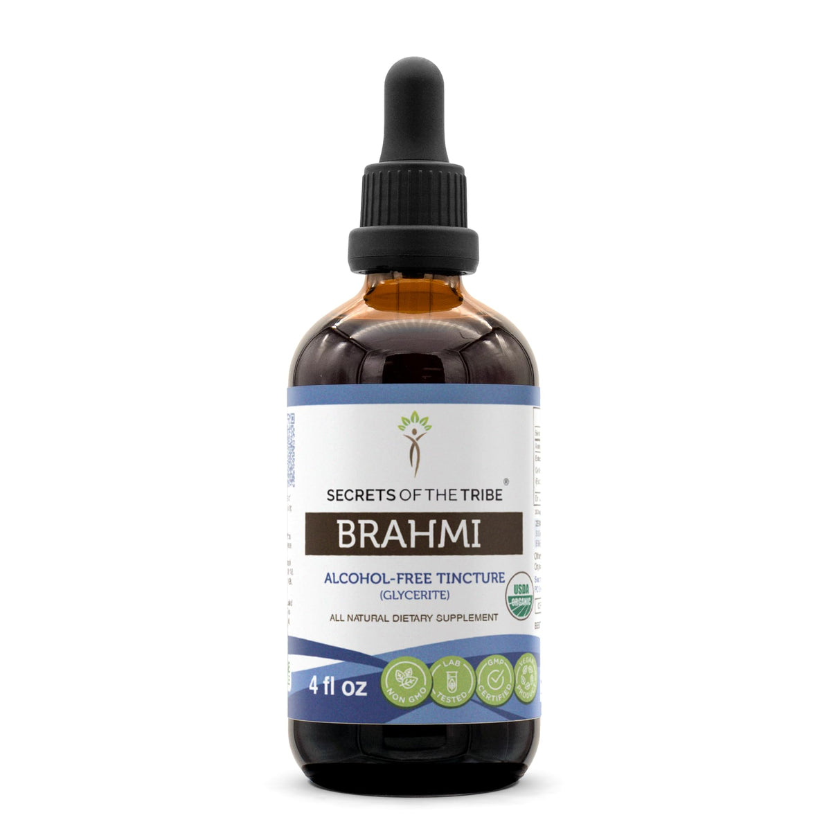 Secrets of the Tribe Brahmi tincture bottle for daily use