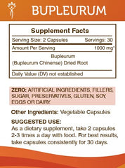 Secrets of the Tribe Bupleurum capsules close-up, easy-to-take daily capsules for routine wellness.