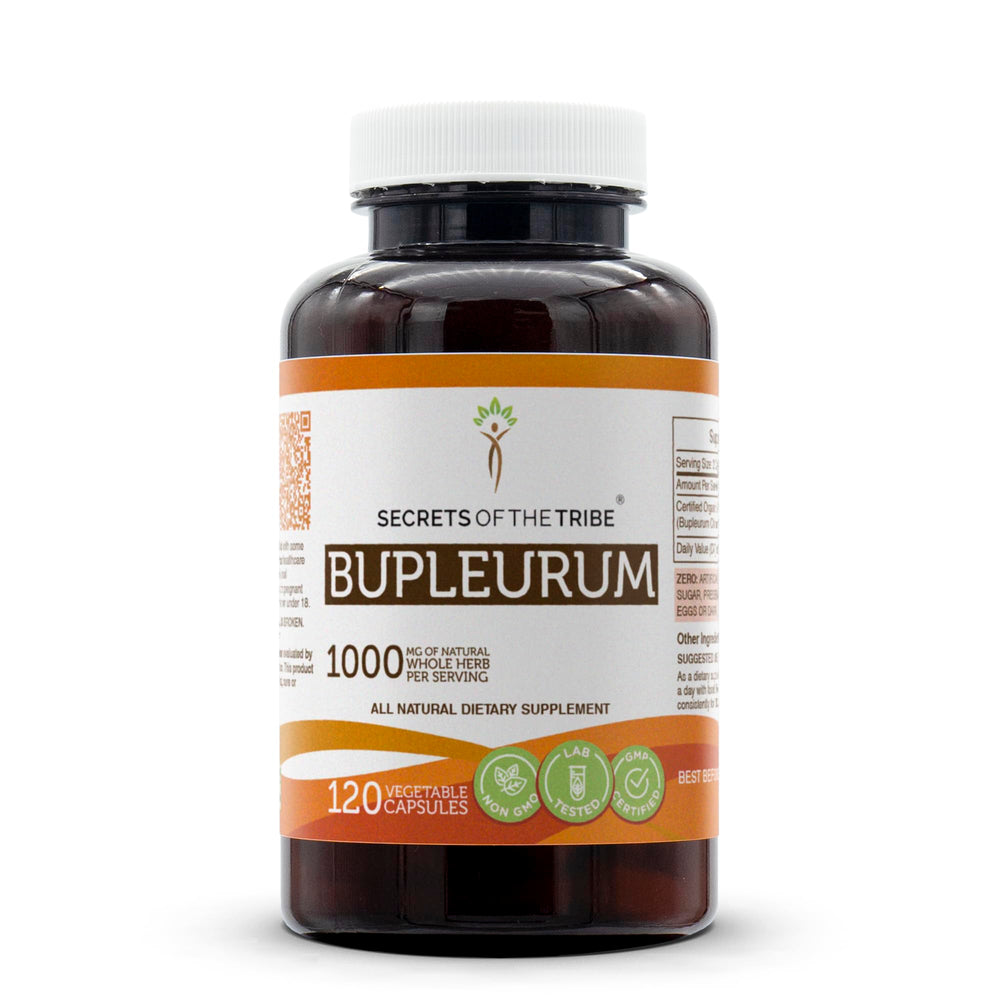 Secrets of the Tribe Bupleurum bottle shown for convenient daily use.