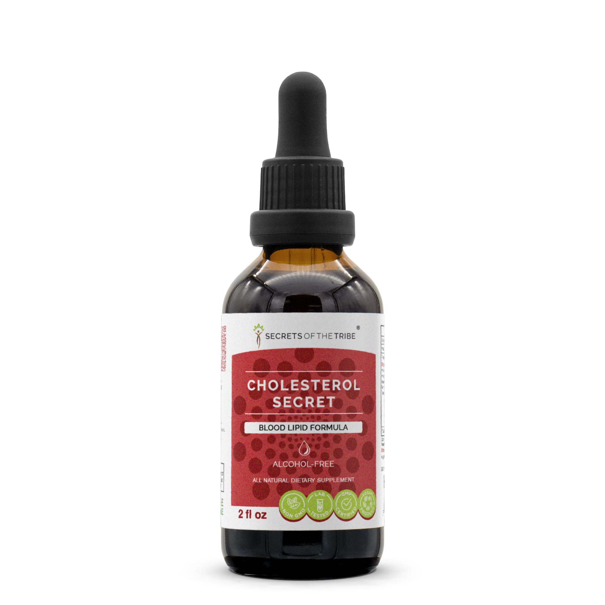 Secrets of the Tribe Cholesterol Secret bottle ready for daily wellness routine