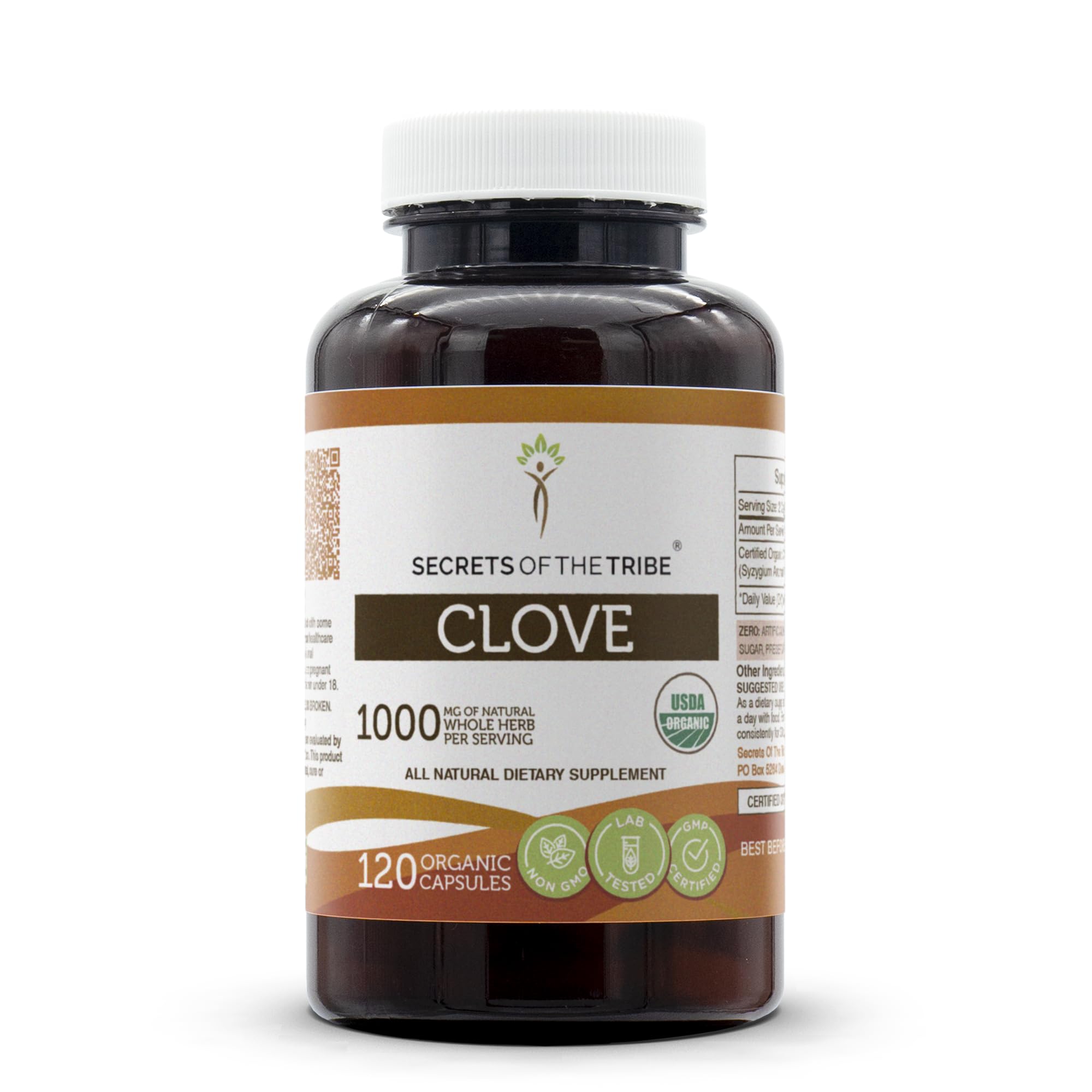Secrets of the Tribe Clove capsules bottle for easy daily wellness routine