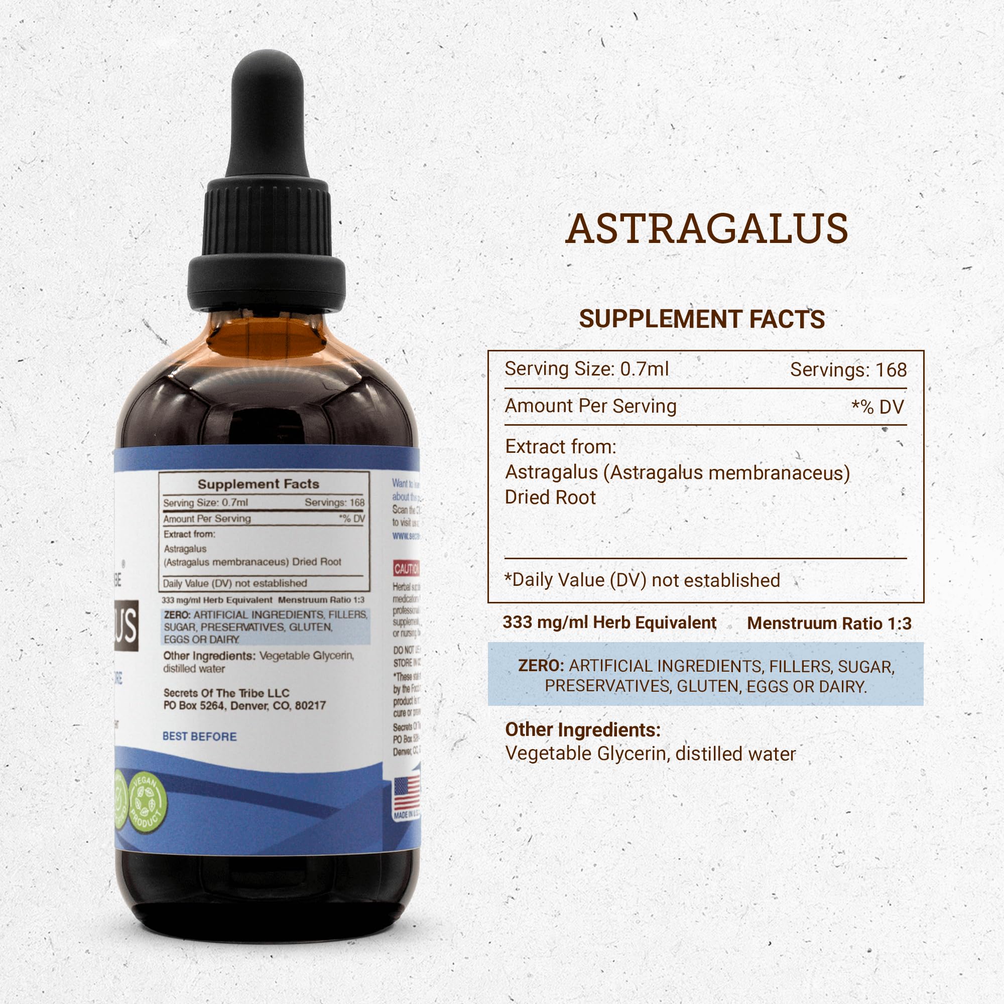Secrets of the Tribe dried root astragalus sections reveal natural source.