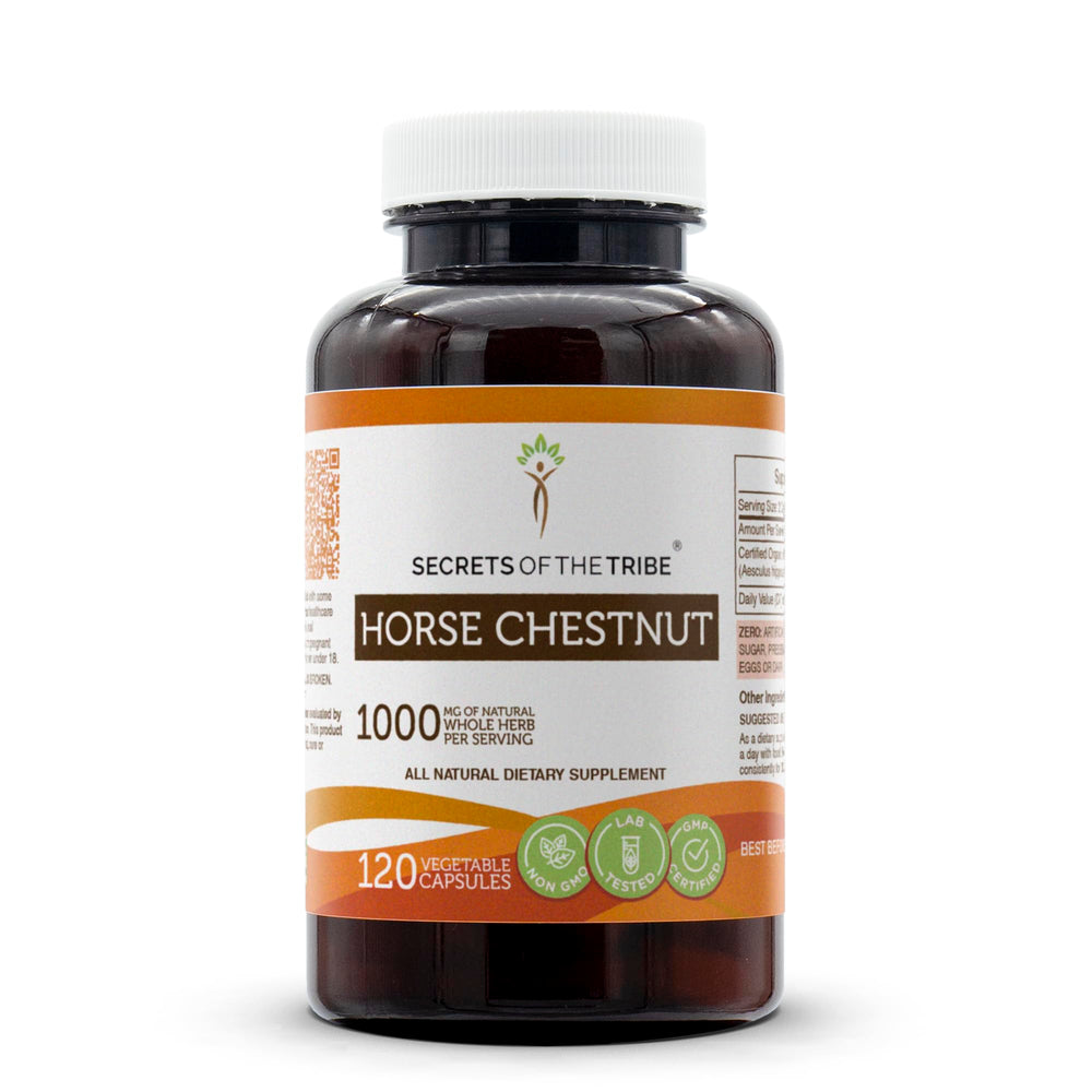 Secrets of the Tribe Horse Chestnut bottle with 120 capsules for daily wellness