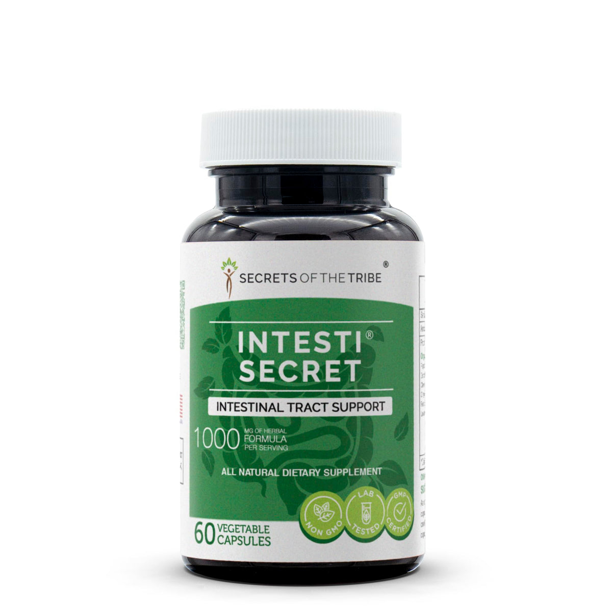 Secrets of the Tribe Intesti Secret bottle cap seals freshness for daily routines.