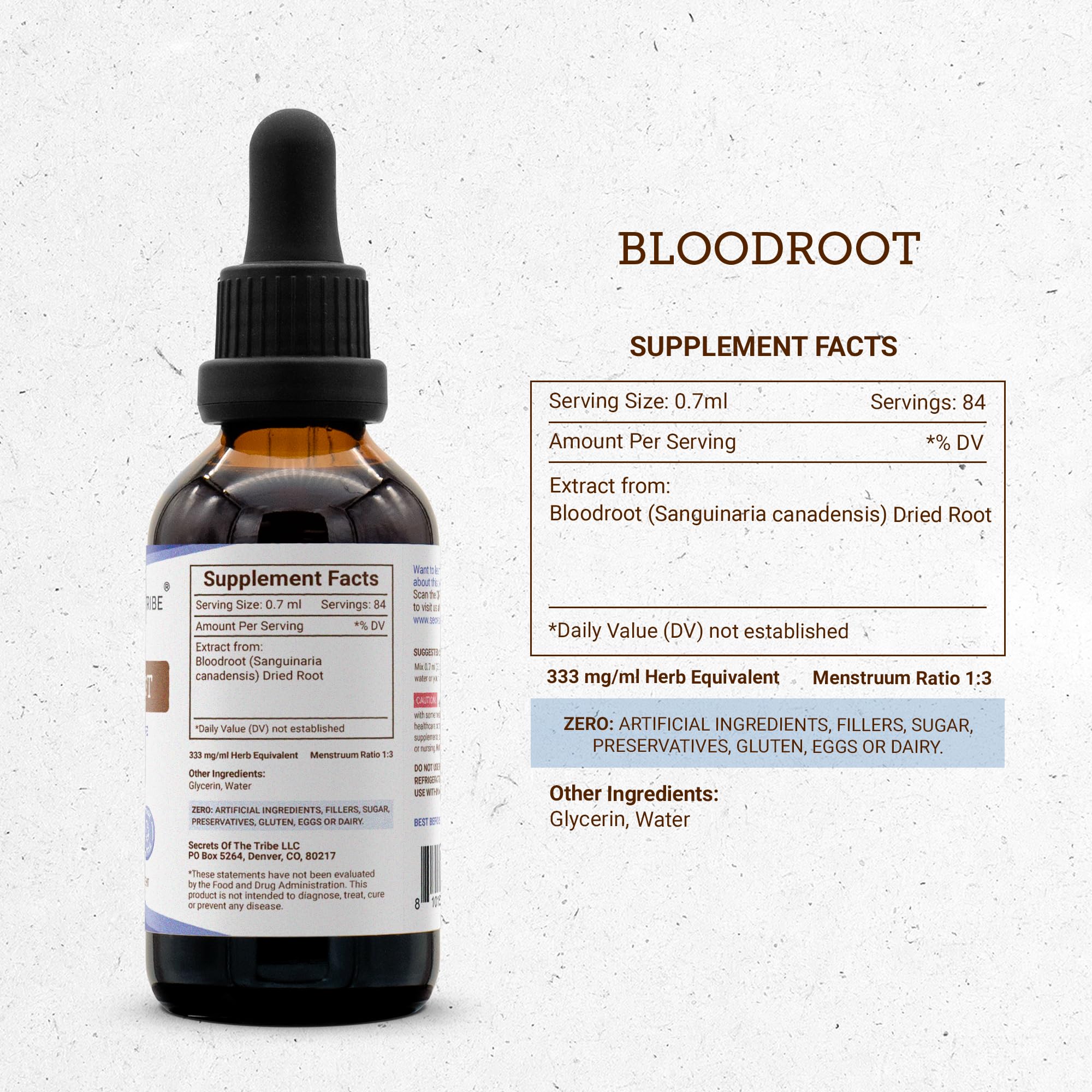 Secrets of the Tribe lab-tested purity certificate indicates quality control.