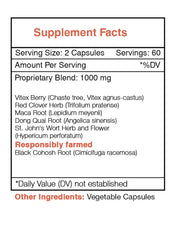 Secrets of the Tribe menopause secret label on bottle emphasizing clean formulation