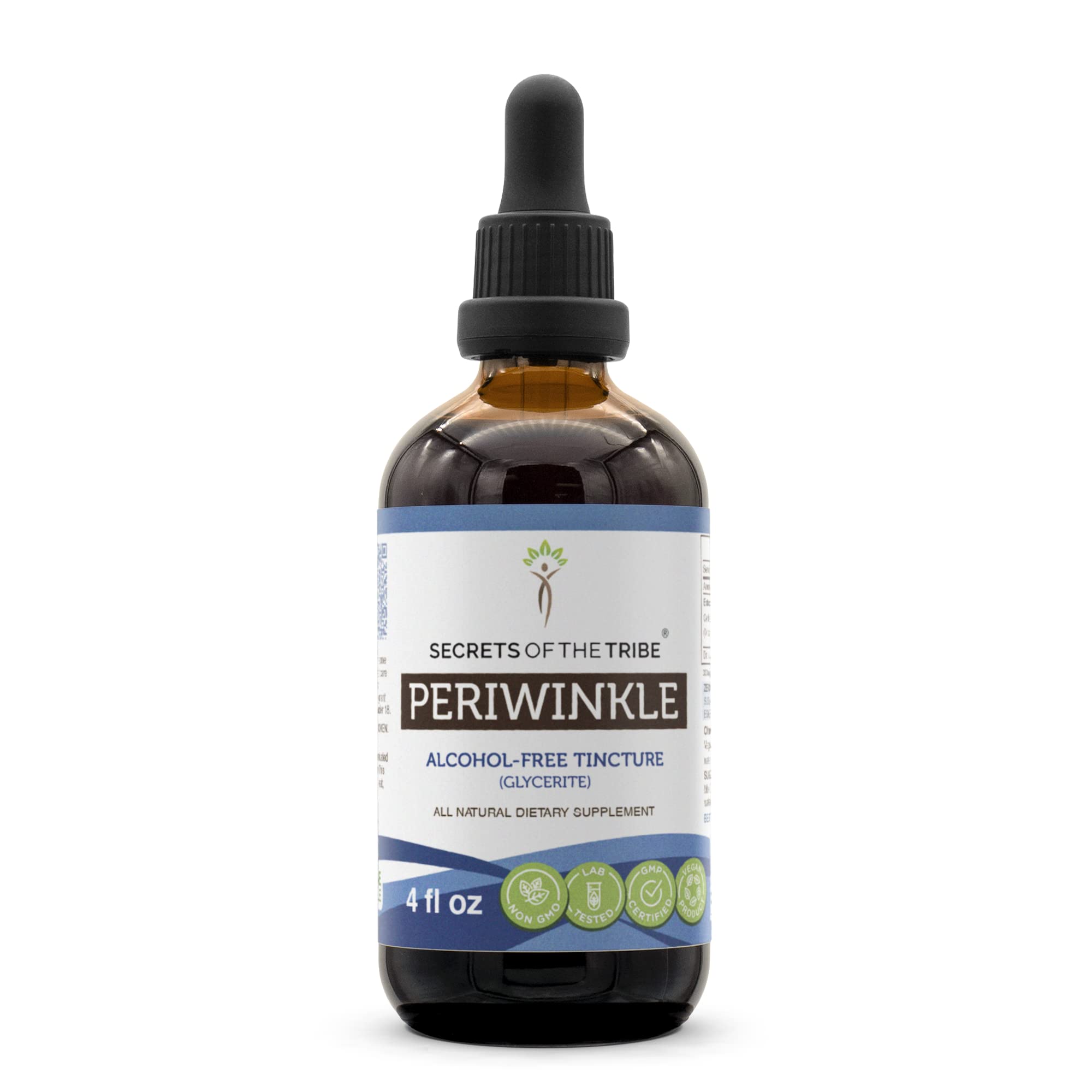 Secrets of the Tribe periwinkle liquid extract bottle for daily herbal routine