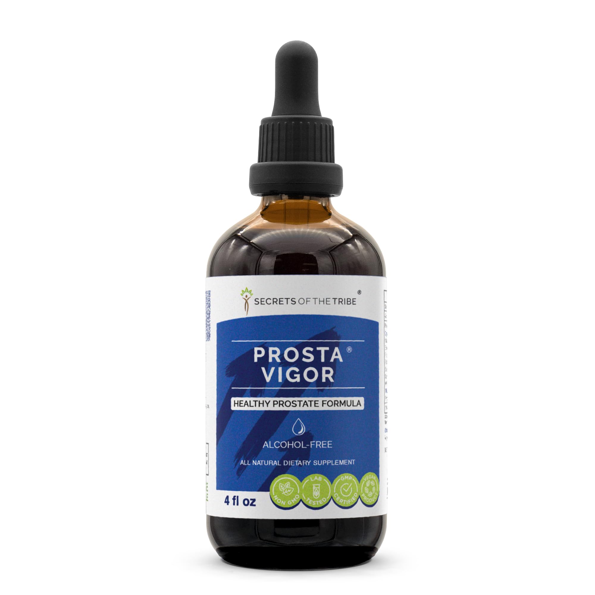 Secrets of the Tribe Prosta Vigor bottle with glycerite formula for daily wellness.