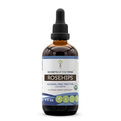Secrets of the Tribe Rosehips bottle shows high-potency, alcohol-free extract for daily use