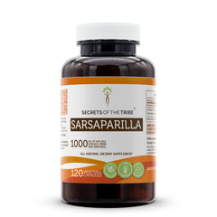 Secrets of the Tribe Sarsaparilla bottle showcasing premium herbal capsules for daily wellness