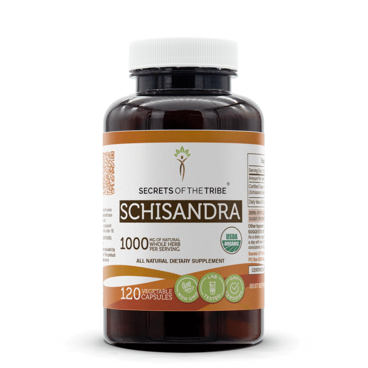 Secrets of the Tribe Schisandra capsules support daily vitality in a vegan format.