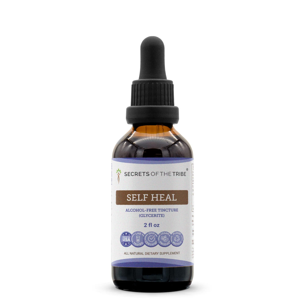 Secrets of the Tribe Self Heal bottle with pour for precise dosing.