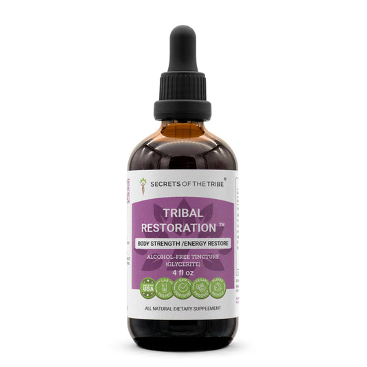 Secrets of the Tribe tribal restoration bottle pour for easy dosing.