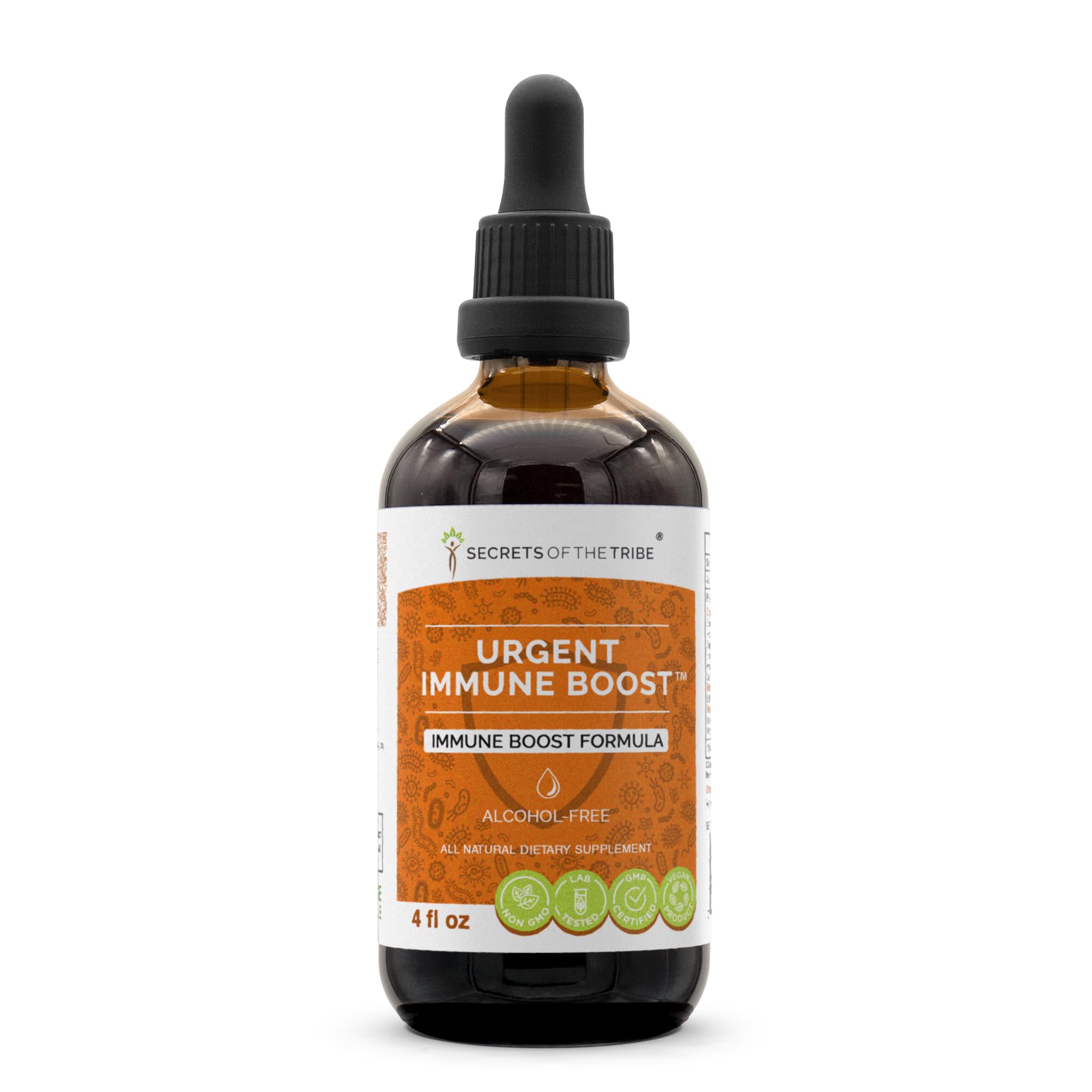 Secrets of the Tribe Urgent Immune Boost bottle for daily herbal support.