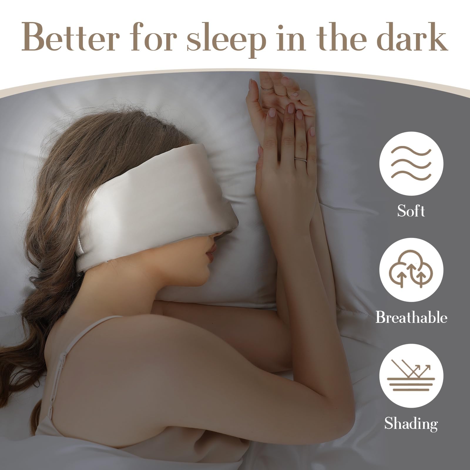SECZIPE silk sleep mask adjustable band demonstrates secure, customizable fit