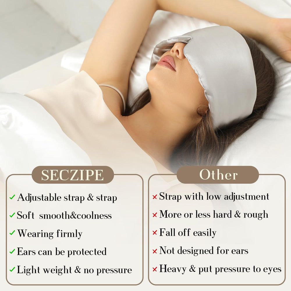 SECZIPE silk sleep mask moisturizes skin and protects hair