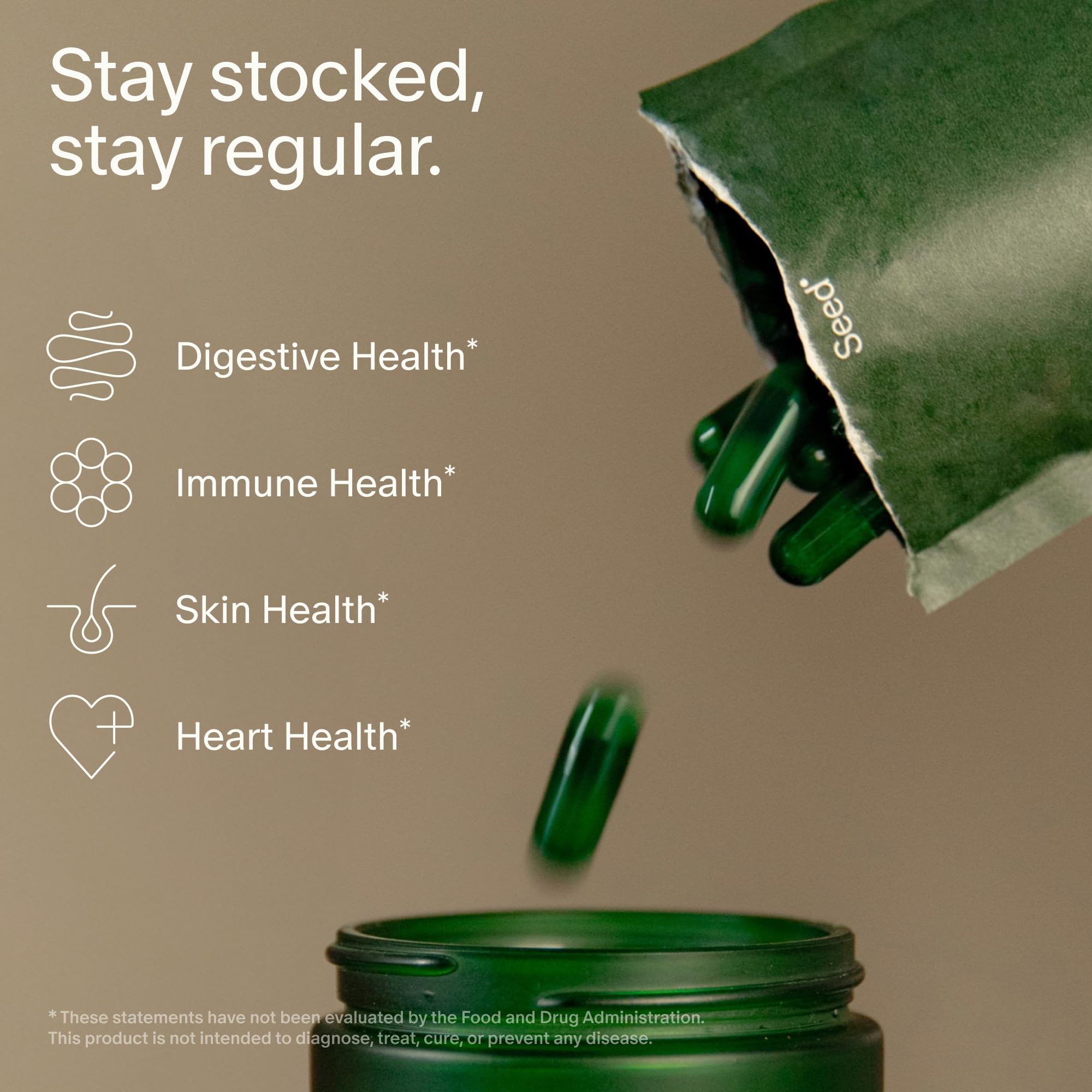 Seed DS-01 capsule close-up viaCap delivery for reliable probiotic reach.