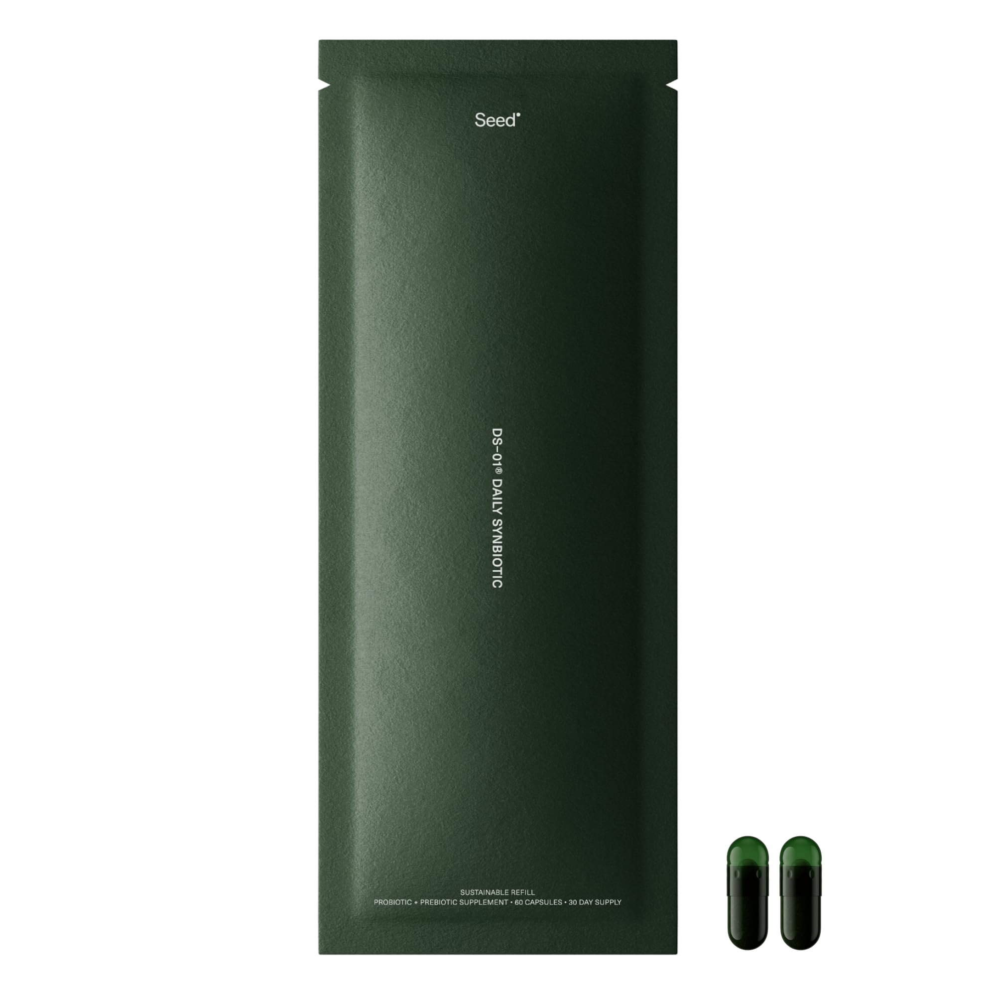 Seed DS-01 daily synbiotic bottle front view supporting digestive balance.