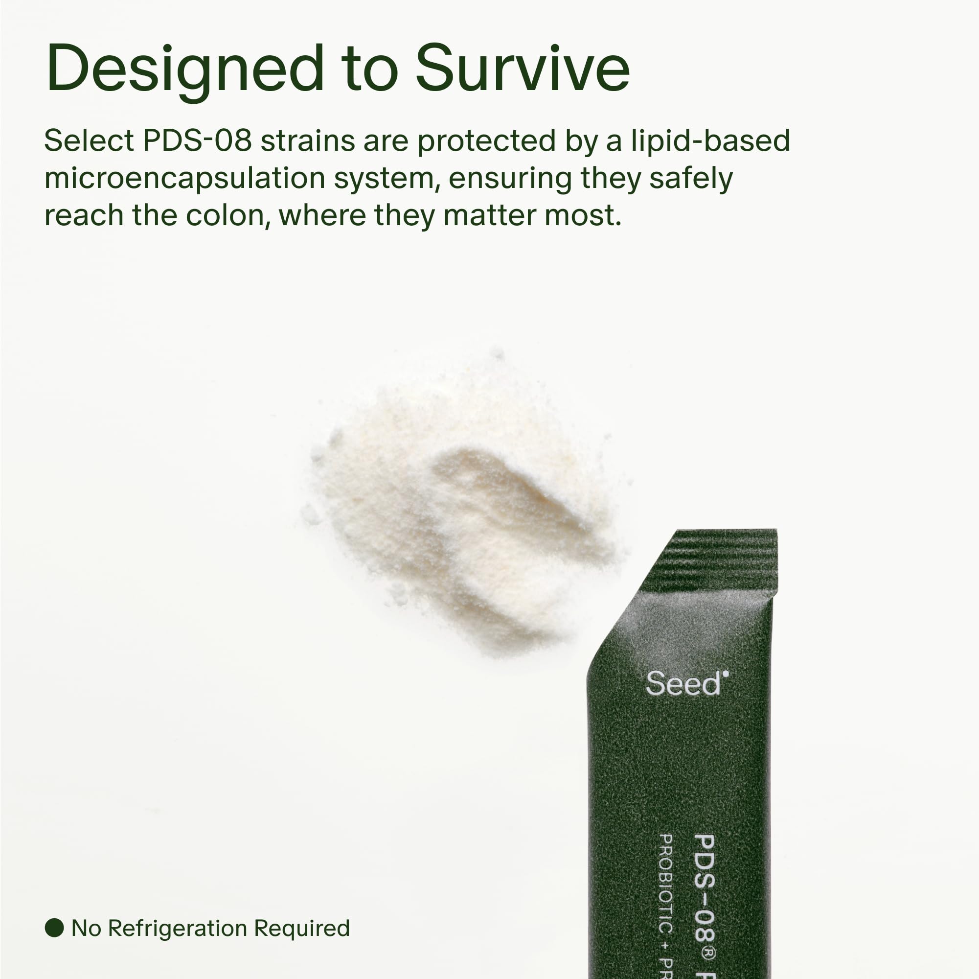 Seed PDS-08 provides five grams of prebiotic fiber per serving for daily use.