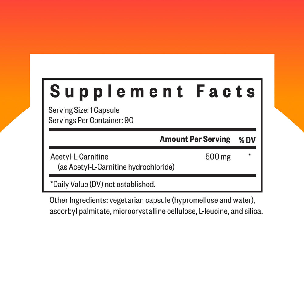 Seeking Health Acetyl-L-Carnitine capsules closeup showing easy-to-swallow form for daily energy support.