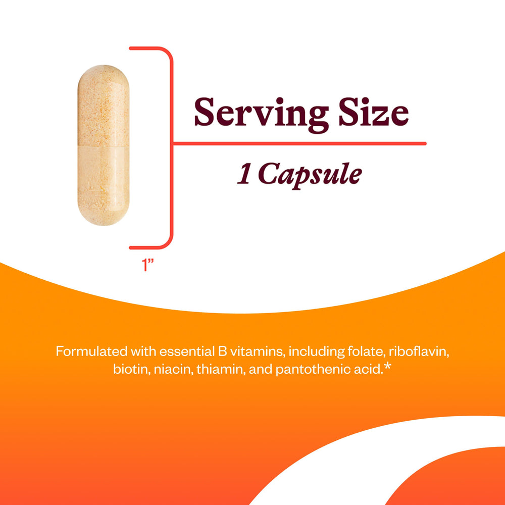 Seeking Health B Complex Plus label detail highlighting choline and riboflavin.