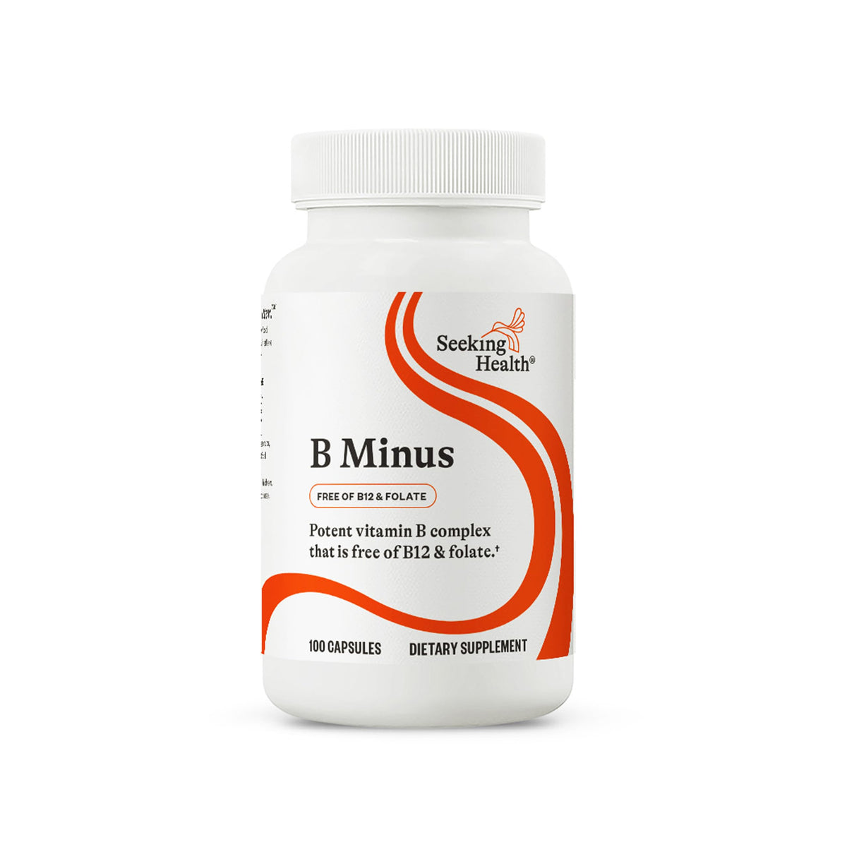 Seeking Health B-Minus bottle front shows a clean design for daily energy support.