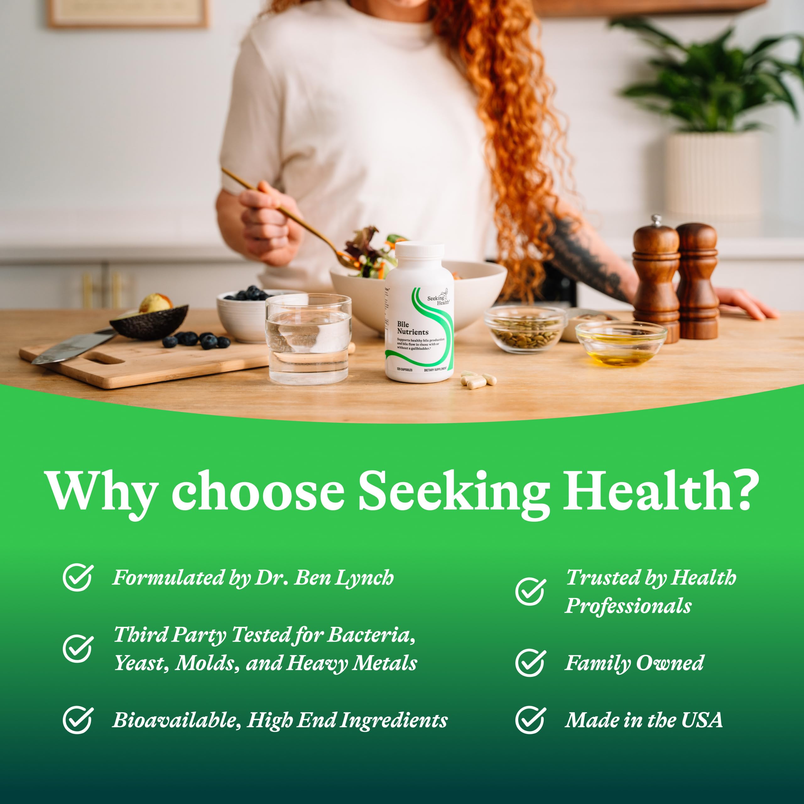 Seeking Health Bile Nutrients artichoke and bupleurum components highlighted.