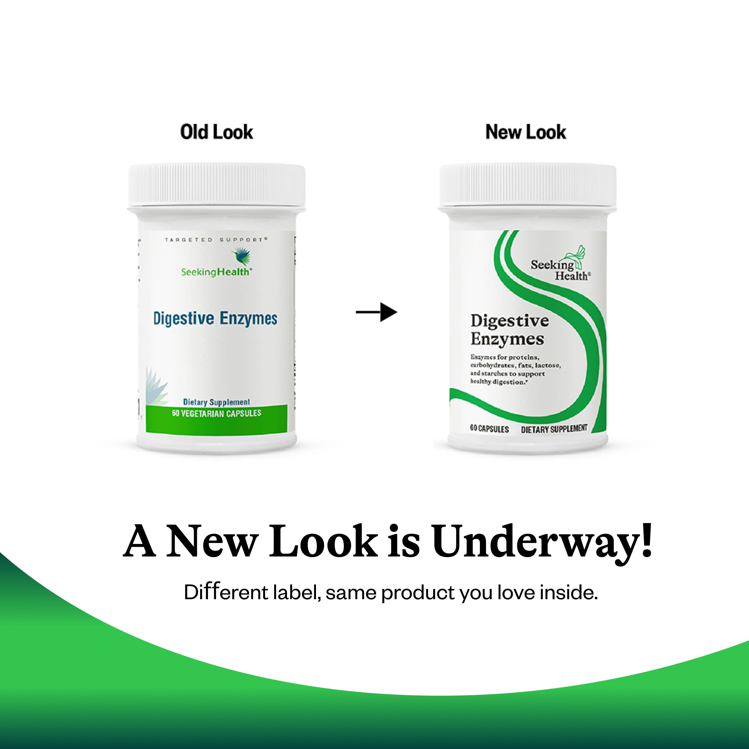 Daily-use scene with Seeking Health Digestive Enzymes taken with a meal.