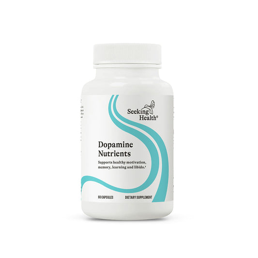 Seeking Health Dopamine Nutrients bottle front may support daily energy and focus.