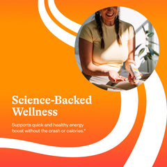 Compact packaging displays a trusted Seeking Health product for on-the-go energy.