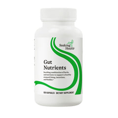 Seeking Health Gut Nutrients bottle front view highlighting the product for digestion support