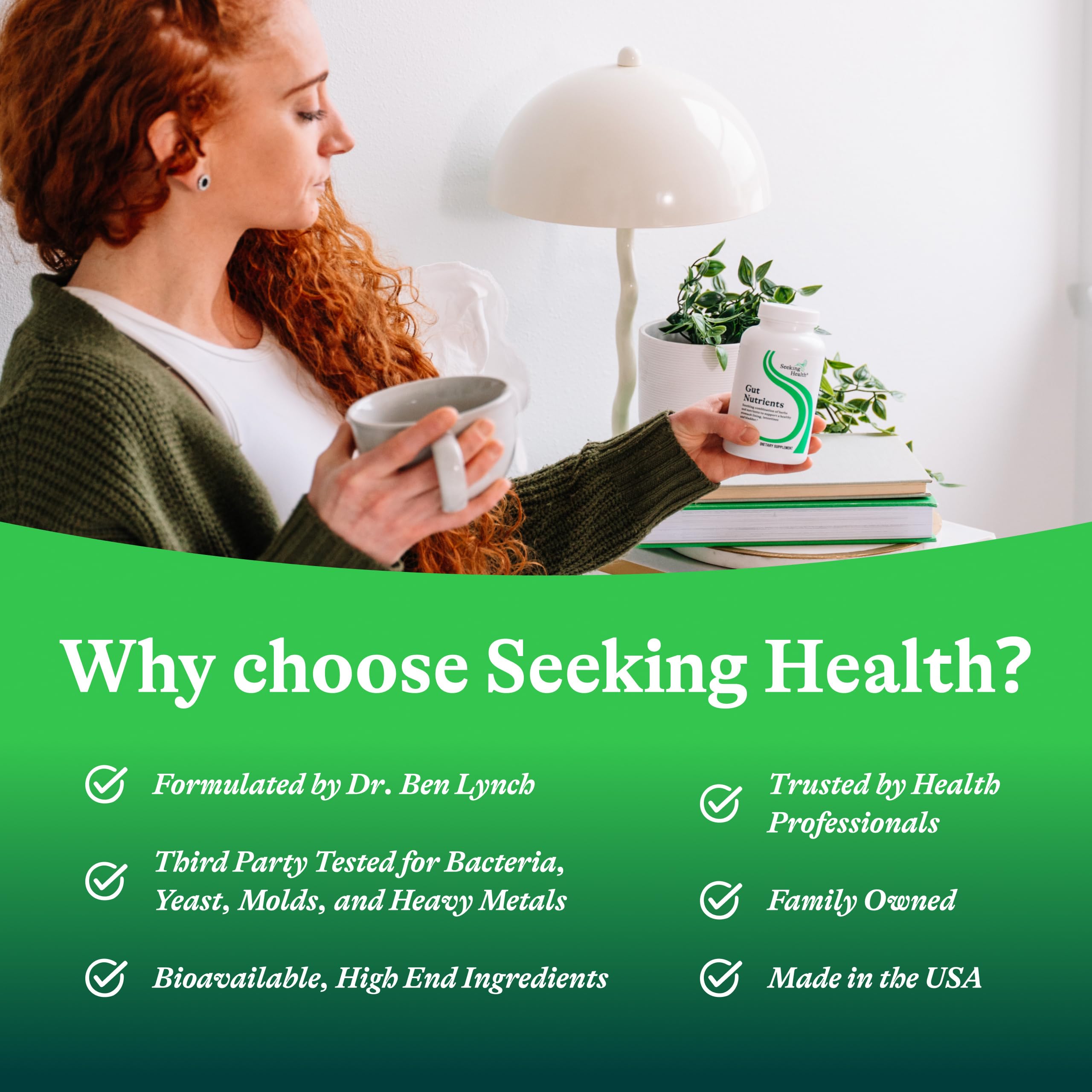 Seeking Health Gut Nutrients ingredients list features marshmallow root and aloe for GI comfort