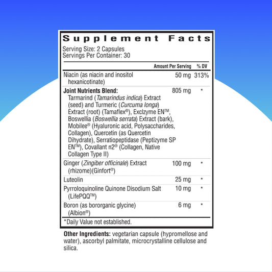 Seeking Health Joint Nutrients bottle label visible for easy daily use