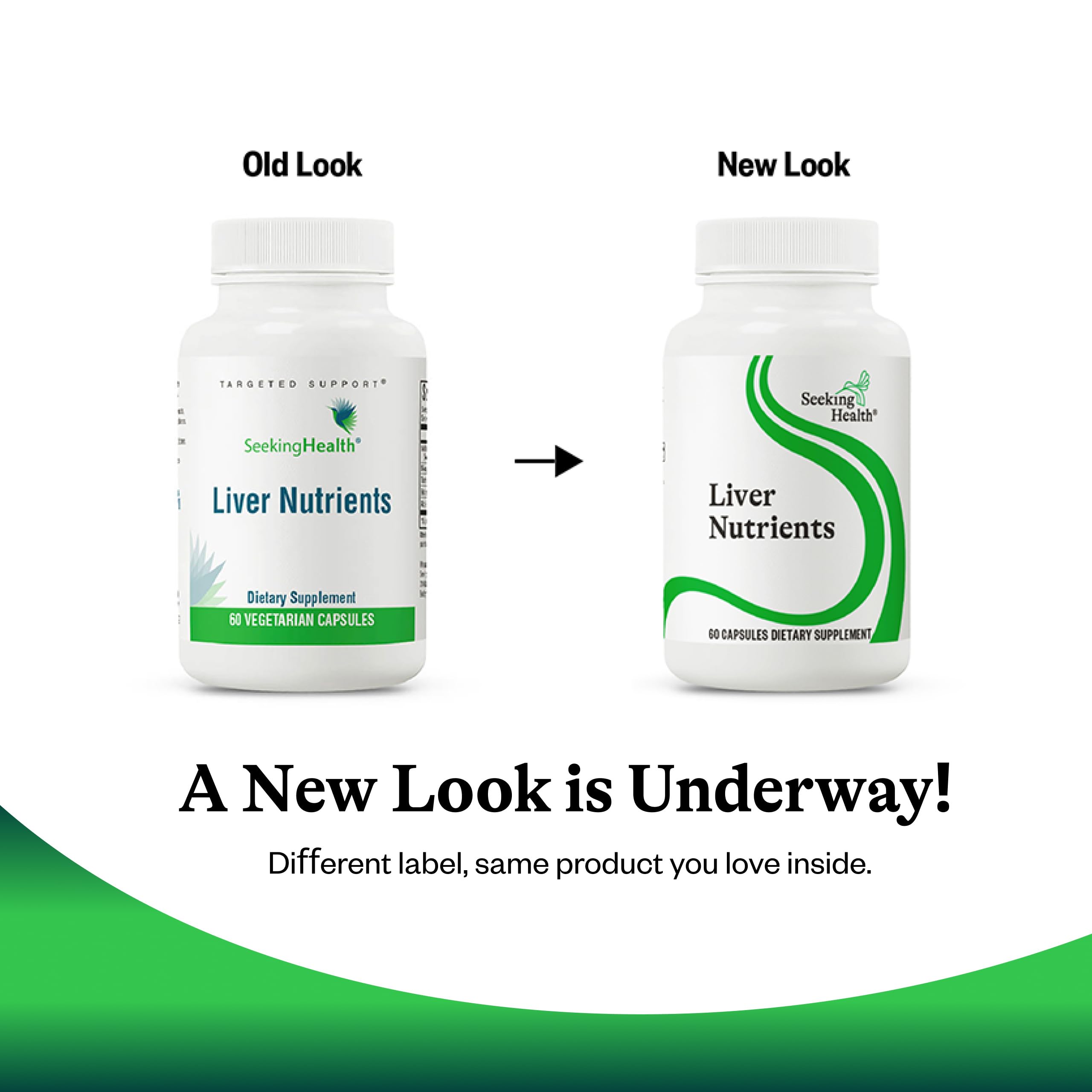 Seeking Health Liver Nutrients NAC taurine infographic highlighting supplement components