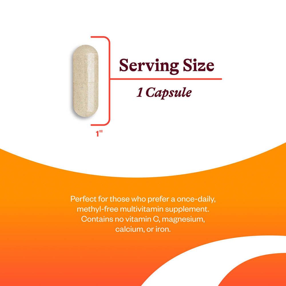 Seeking Health Multivitamin One MF bottle side label notes allergen-free formulation for safer use