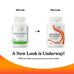 Seeking Health Multivitamin One Sensitive free-from icons reassure allergen safety.