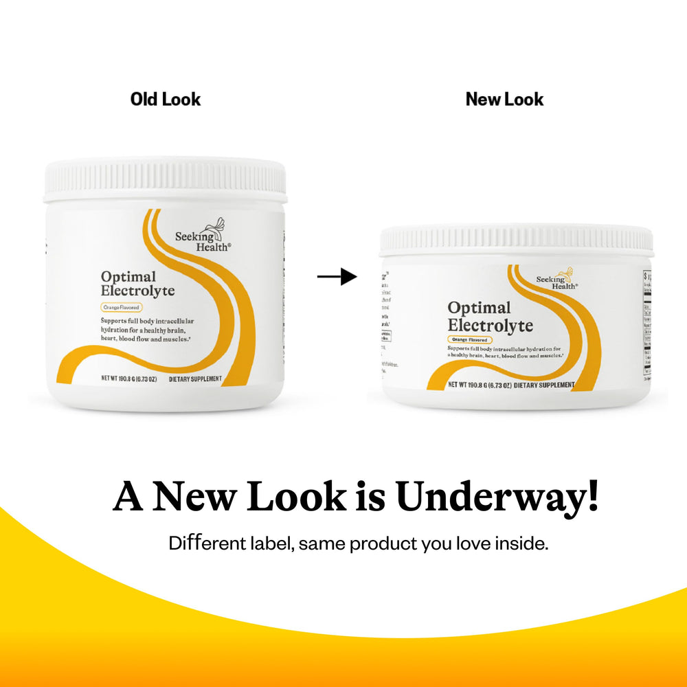 Shaker cup with Seeking Health electrolyte powder and water.