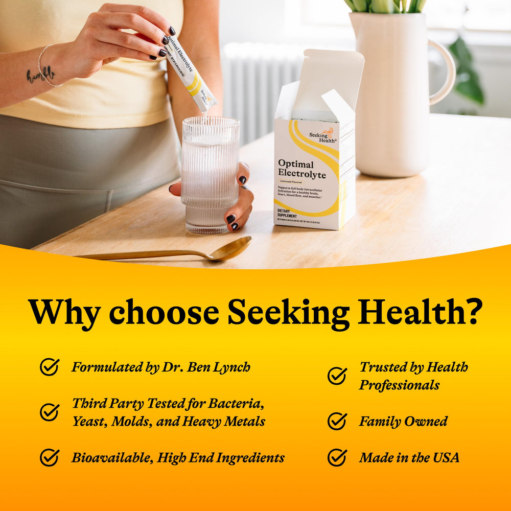 Seeking Health Optimal Electrolyte Sticks athlete drinking demonstrates on-the-go hydration.