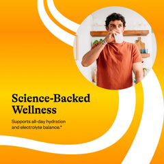 Glass with dissolved electrolyte drink shows refreshing, neutral hydration.