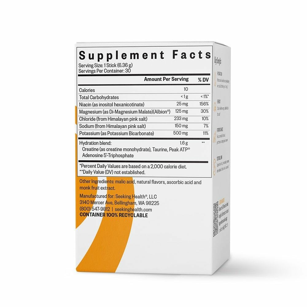 Seeking Health Optimal Electrolyte Sticks stick-pack for convenient on-the-go hydration.