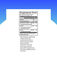 Seeking Health liposomal Vitamin C Lemon Zest liquid pour for daily dosing.