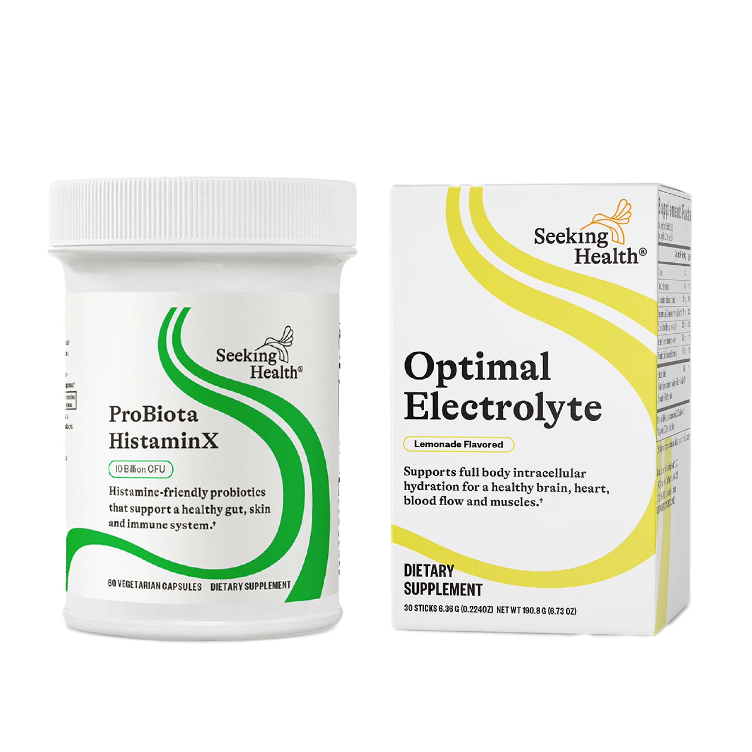 Product shot reinforces ProBiota HistaminX as an allergen-friendly probiotic option.