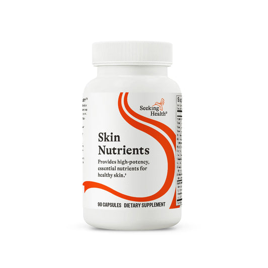 Seeking Health Skin Nutrients bottle front for daily skin health support.
