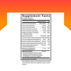 Seeking Health Skin Nutrients label closeup showing key ingredients and antioxidants.