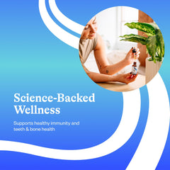 Droplet being dispensed to support daily immune function and bone health.
